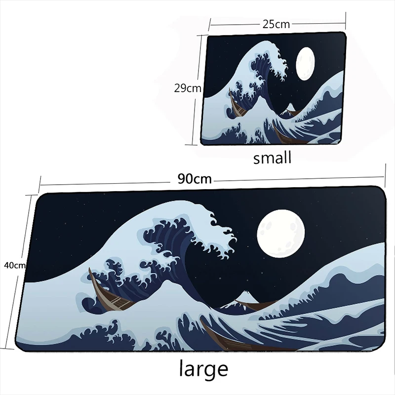 ukiyo e huge waves multi size xxl art mouse pad large bule mousepads gaming accessoroes laptop gamer mechanical keyboard deskmat free global shipping