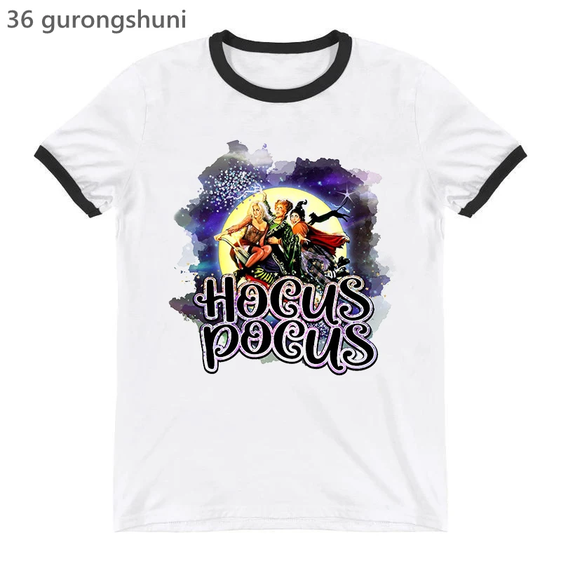 

Colorful Hocus In A World Full Of Witches Pocus Graphic Print T-Shirt Women/Girls Halloween Gift Tshirt Femme Harajuku Shirt