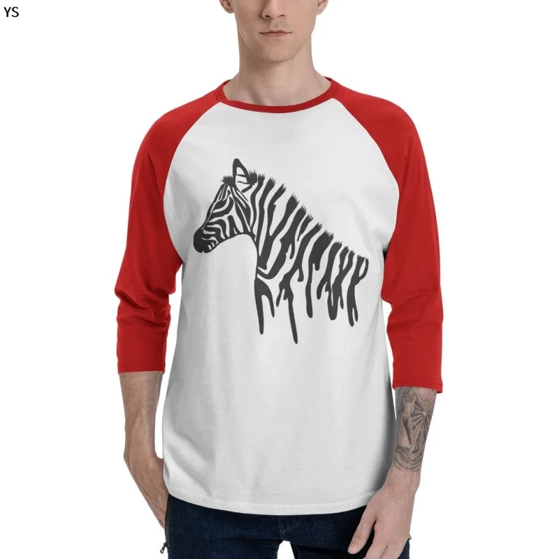 

Новинка 2022, Мужская модная футболка контрастных цветов с рукавами реглан и круглым вырезом, цифровой принт зебры, код дизайна: YSD111