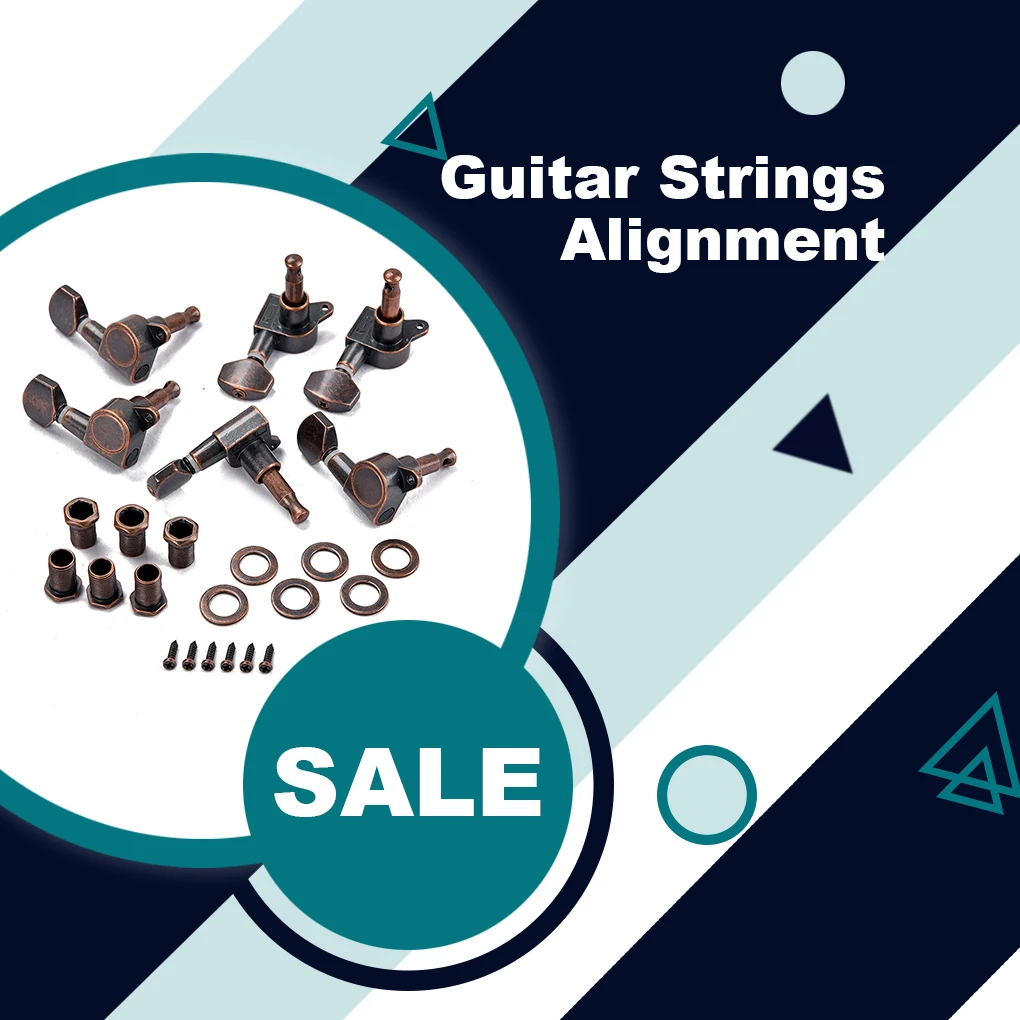 

Pack of 6 Full Closed Tuning Peg Electronic 6 Strings Guitar Tuner Knobs Replacement Hardware Stringed Equipment Accessories
