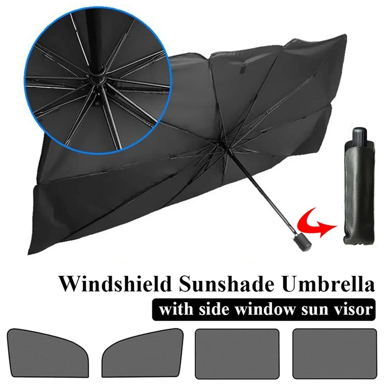 

Car Windshield Sunshade Umbrella Foldable UV Block Interior Car Parasol And Side Window Sun Visor