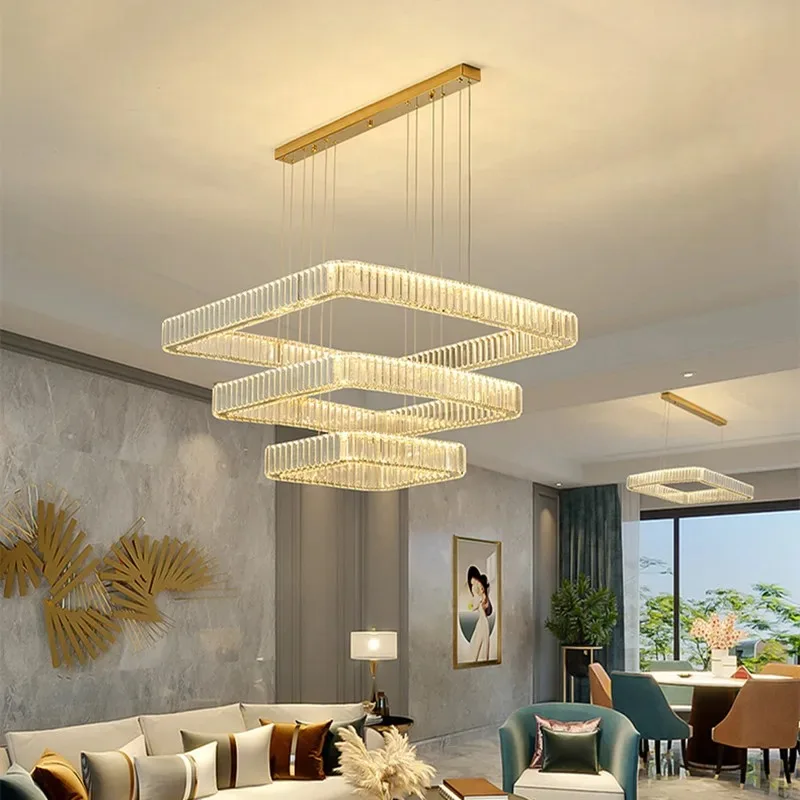 Квадратный подвесной светильник из нержавеющей стали современный дизайн