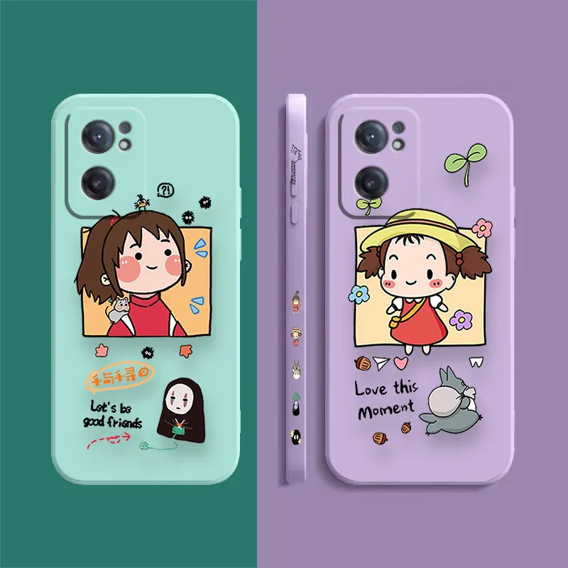 Spirited Away Chihiro Ogino Phone Case For Oneplus 11 10 9 9R 9RT 8 8T 7 7T ACE 2 2V NORD CE Lite Pro Colour Liquid Case Shell