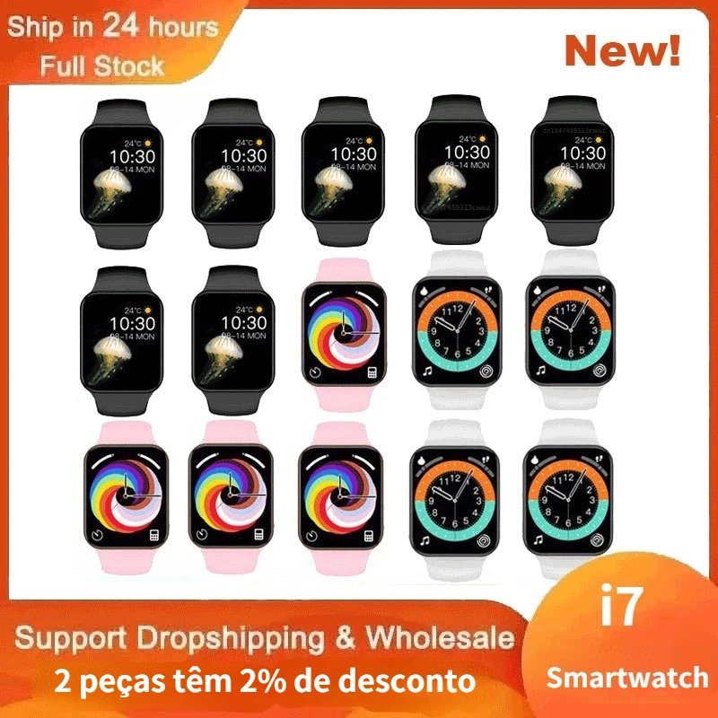 

Smart Watch Male Female I7 Put Photo Heart Rate Waterproof Smartwatch for Men Women Children Reloj Wholesale