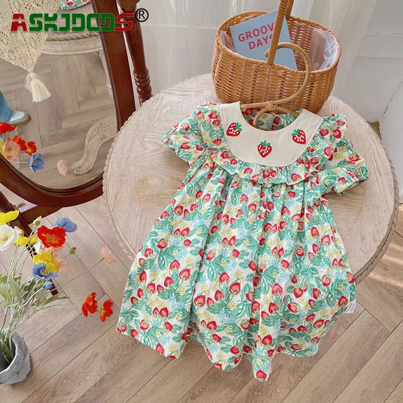 Детское летнее платье с коротким рукавом