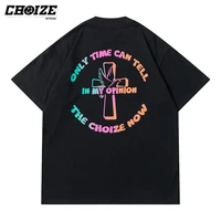 choize original vintage aesthetic graphic t shirts color letter printed casual summer t shirt cotton loose men tees unisex tops