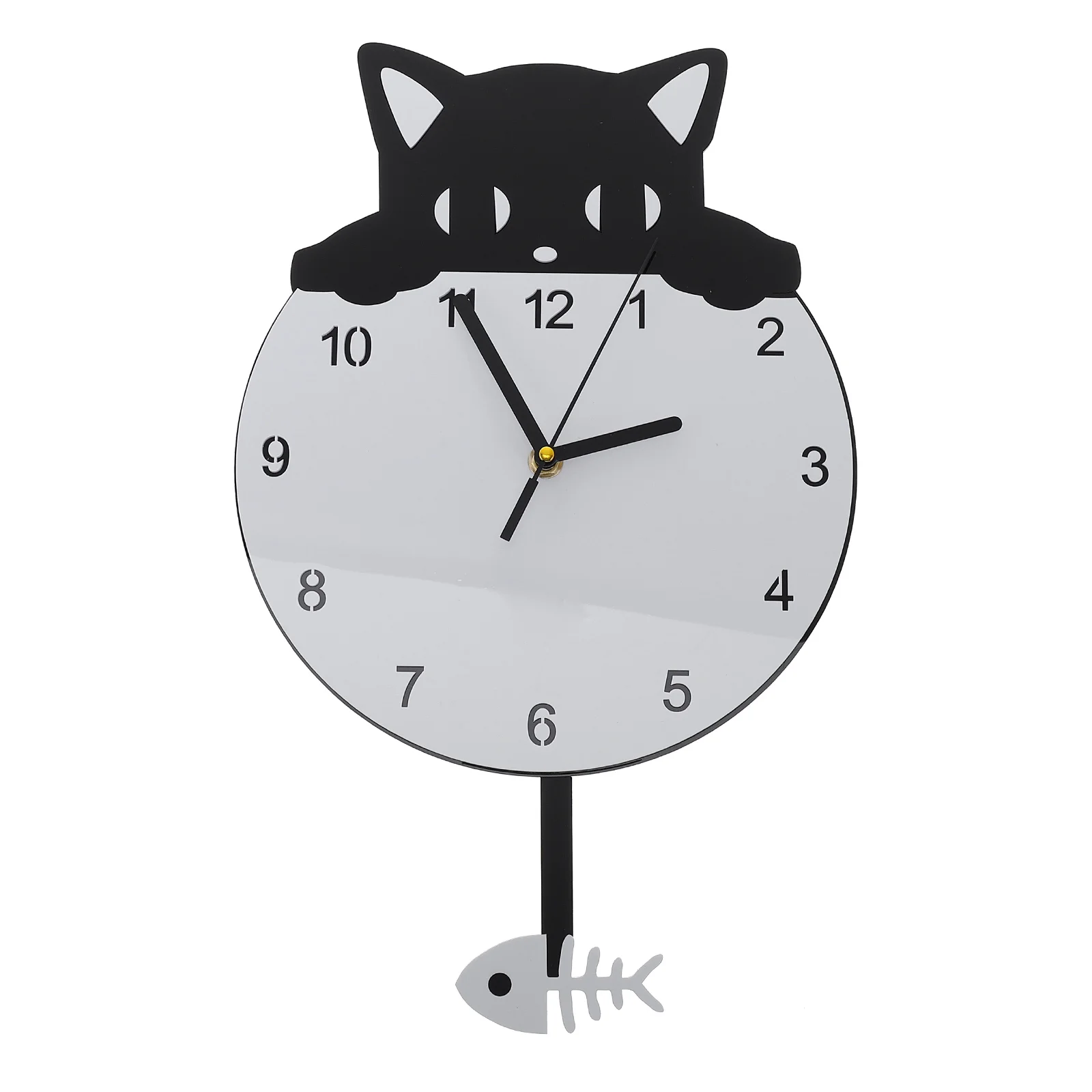 

Wall Clock Acrylic Kitten Mute Retro Animal Ornament Stylish Home Designed Child Kids Room Decor