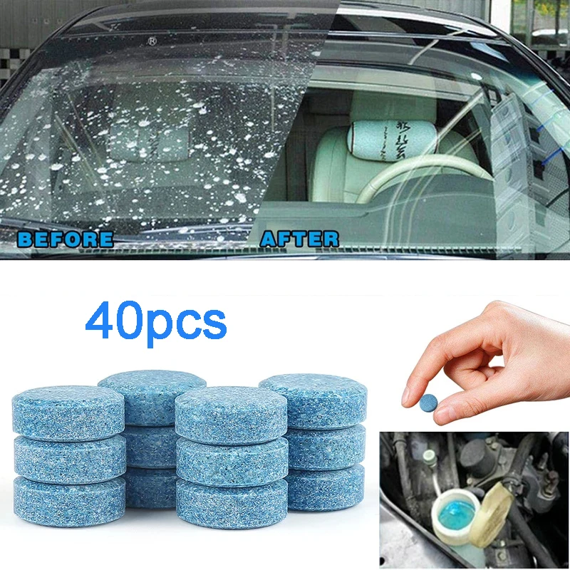 

1/20/40 Pcs Car Solid Cleaner Effervescent Tablets Spray Cleaner Car Window Windshield Glass Cleaning Auto Accessories