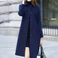 trendy women coat solid color overcoat slim fit western style wool coat winter coat women coat