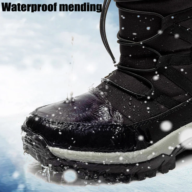 Women Winter Mens Boots Couple Rain Snow Boot New Plus Velvet Warm Side Zipper Outdoor Casual Short Resistance Men Cotton Shoes