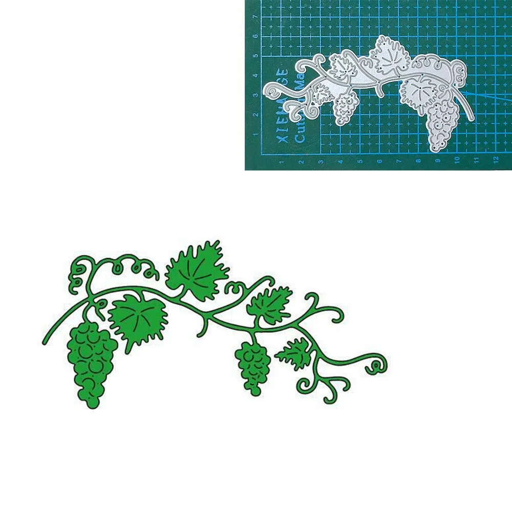 

Small Grape Leaf Vine Pattern Metal Die Cuts Scrapbooking Craft Paper Cutting Blade Punch Stencil For Greeting Card Decorating