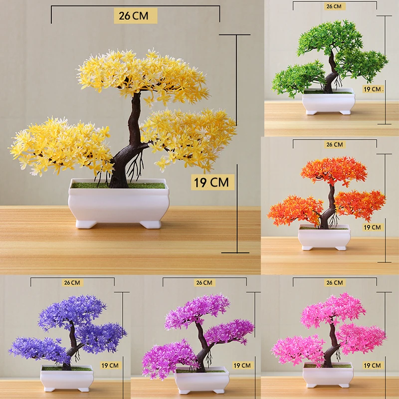 

Artificial Plants Bonsai Small Tree Pot Fake Plant Flowers Potted Ornaments For Home Room Table Decoration Hotel Garden Decor