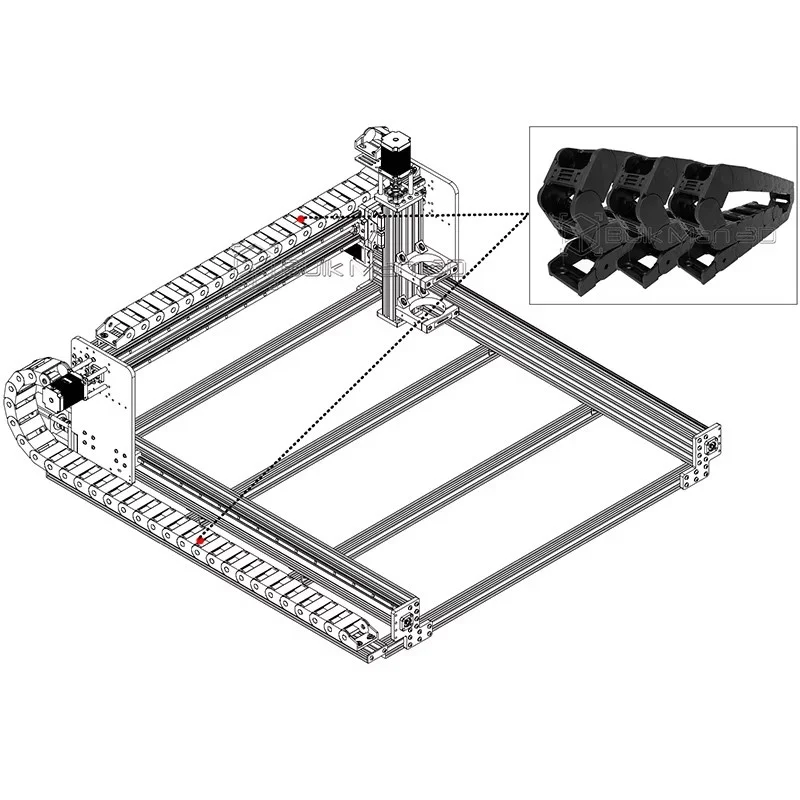 Фото Комплект кабельных цепей BulkMan3D QS25x50 R40: Неразъемляемый пластиковый кабельный канал для кабельной цепи, цепь для управления проводами для станков с ЧПУ Ultimate Bee №5