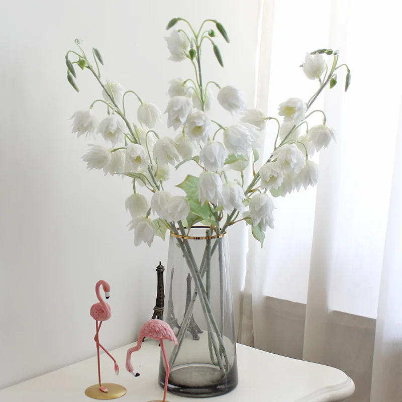 

83cm Artificial Bellflower Flower Bouquet DIY Vase Home Garden Living Room Vase Decoration Wedding Party Silk Fake Flowers Tools