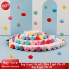 Kovict 14 мм, 50 шт., Abacus Силиконовые бусы для ожерелья, блюдце без бисфенола А, бусины россыпью для изготовления ювелирных изделий своими руками, зажим для соски