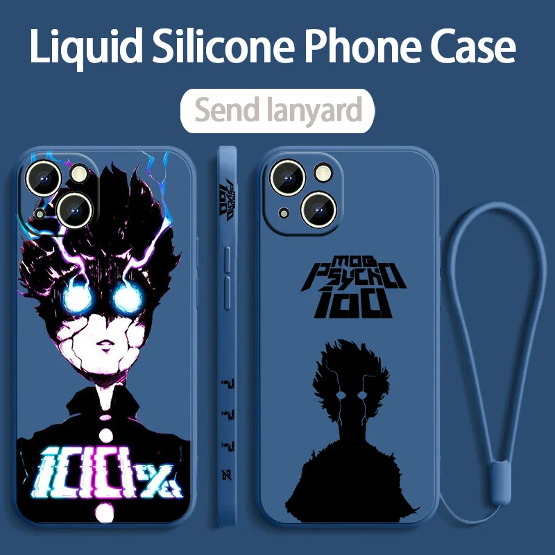 Mob Psycho 100 Anime For OPPO Reno 11 10 8T 8 7Z 7 6 5 2Z Find X5 X3 X2 Neo Lite Pro Plus Liquid Left Rope Phone Case