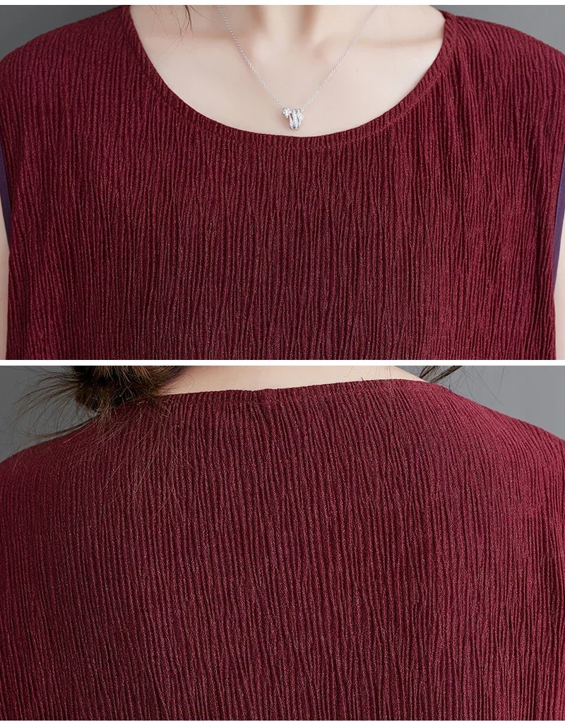 Женское разноцветное свободное платье без рукавов с круглым вырезом модное