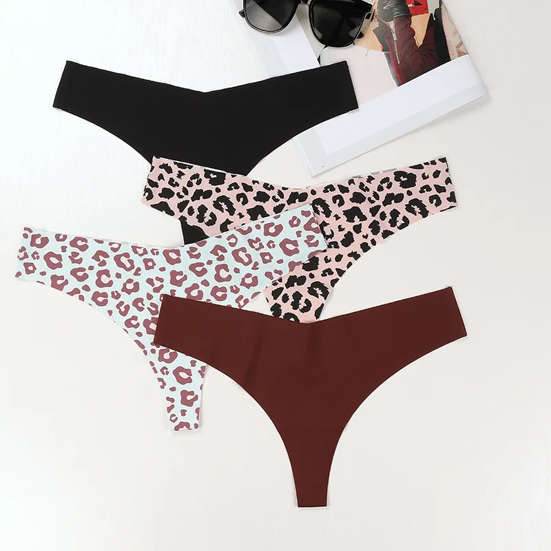 

Women Underwear Sexy Thong Large Size Traceless One Piece T-shaped Panties Women's Briefs Ice Silk Quick Drying Sports Sexi