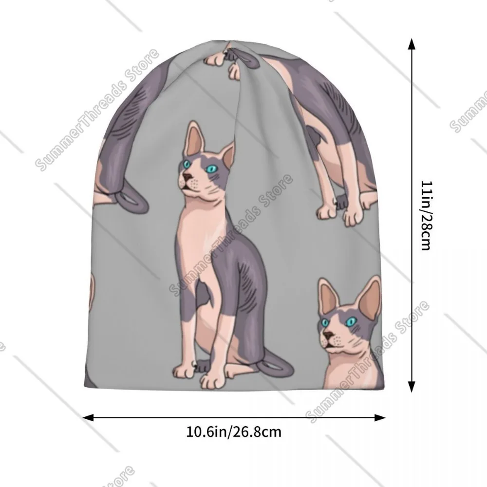 Шапки с изображением кота сфинкса винтажные уличные шапочки Skullies шапки для