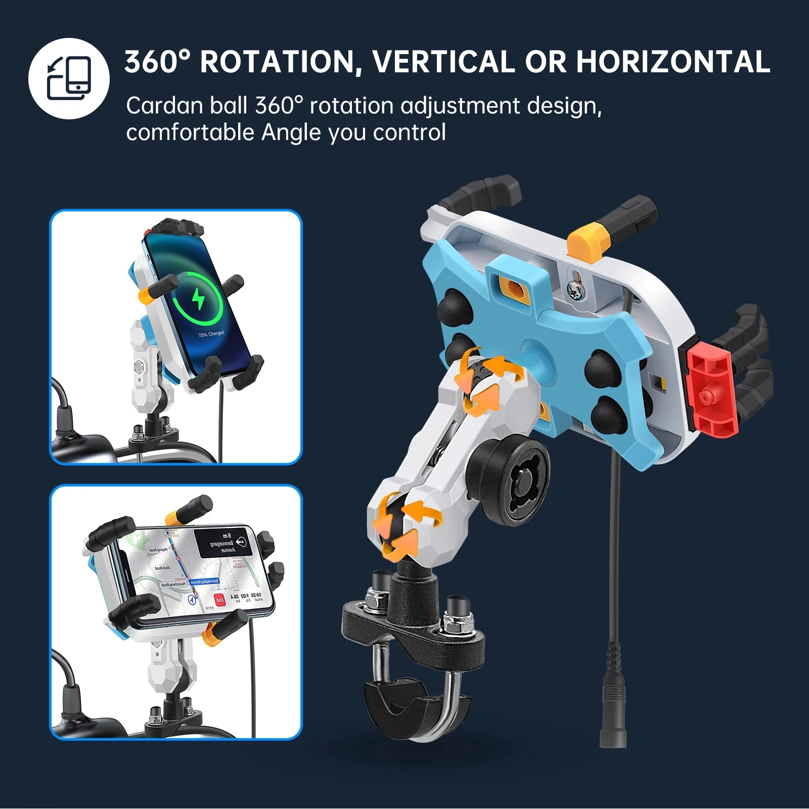 15 Вт Беспроводная зарядка держатель для телефона мотоцикла быстрое зарядное