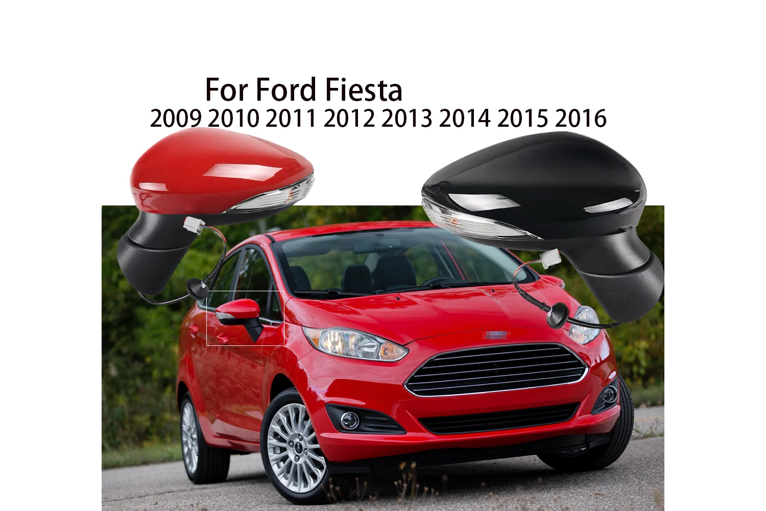 

Автомобильное боковое зеркало в сборе для Ford Fiesta 2009-2016 светодиодный, Электрическая регулировка сигнала поворота, 5 проводов