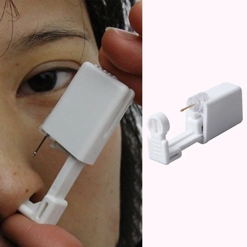 Self Nose Piercing Gun Earring Ear Stud Kit Sterile NoPain Tool Stainless Steel Home Tools Earrings Studs |