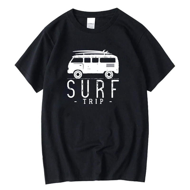 

Teeteety Men's High Quality 100% Cotton Surf Trip Graphic O-neck T-shirt