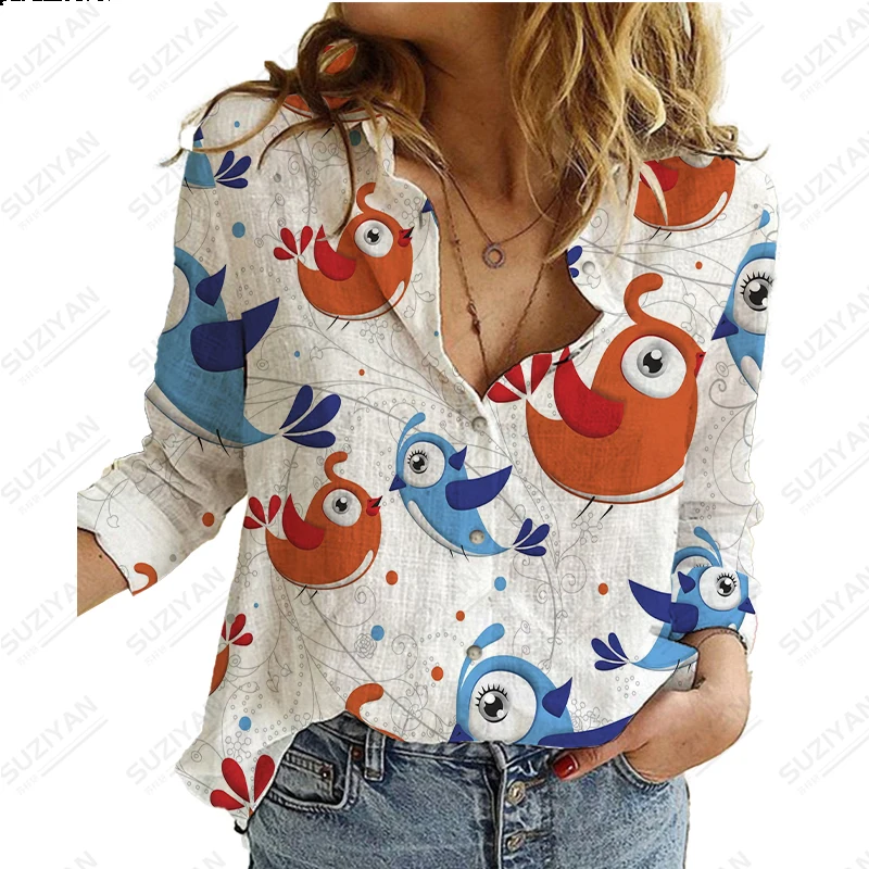

2023 Women's cardigan with floral pattern 3D printed shirt in oversized casual chiffon shirt for breathability and quick drying