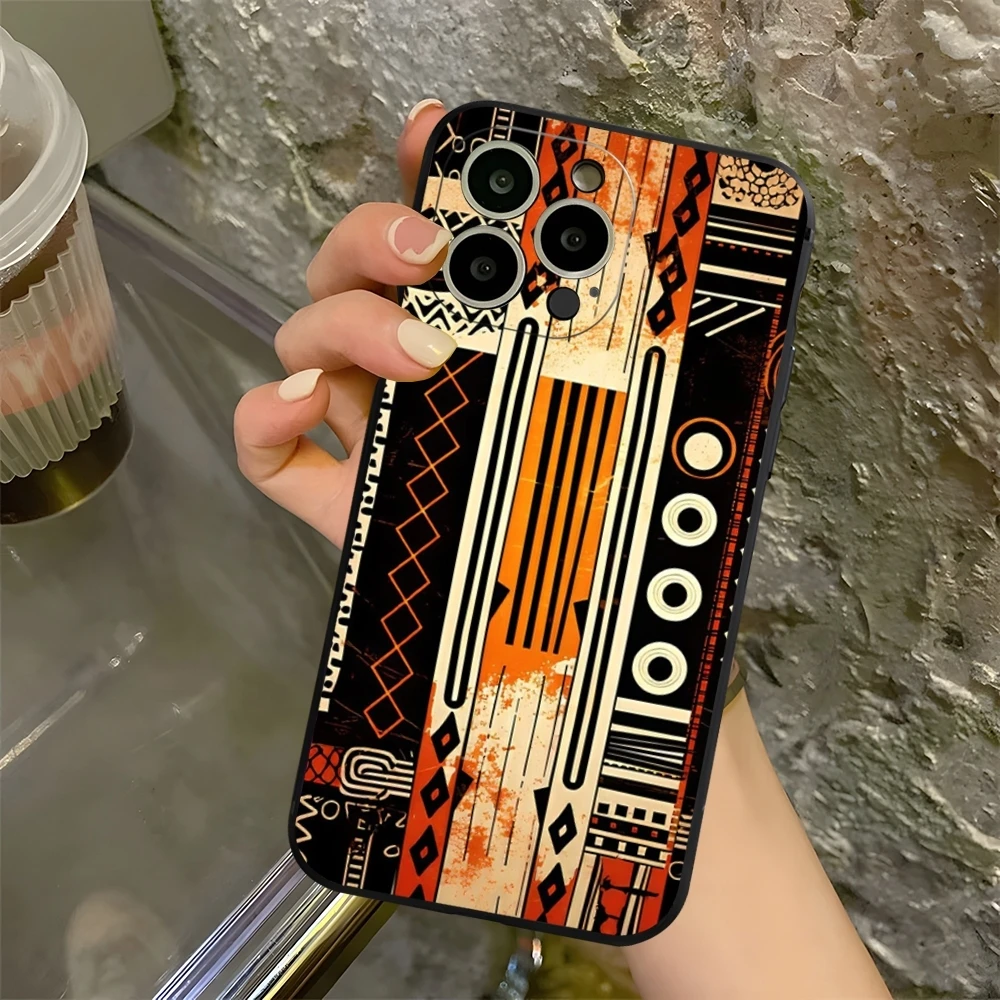 African Wax Print Design Phone Case for iphone 13 11 16 15ProMax 14 12 Pro Xs Max Mini Xr X 7 8 Plus Shell Coque
