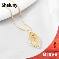 925 sterling silver leaf pendant chain white cubic zirconia 18k gold plated plant necklace for women fine jewelry birthday gift