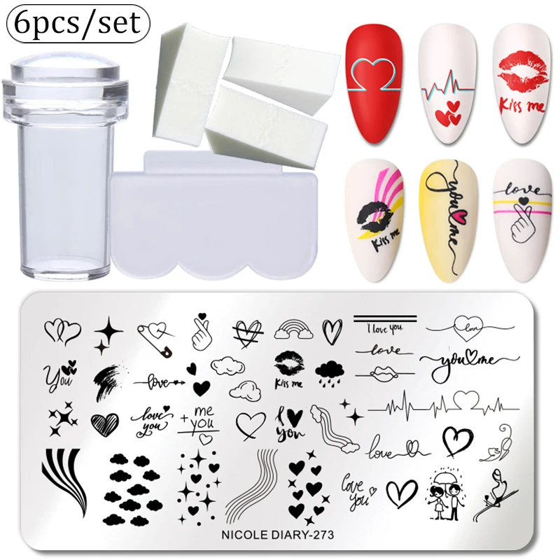 Набор для дизайна ногтей NICOLE DIARY 6 шт