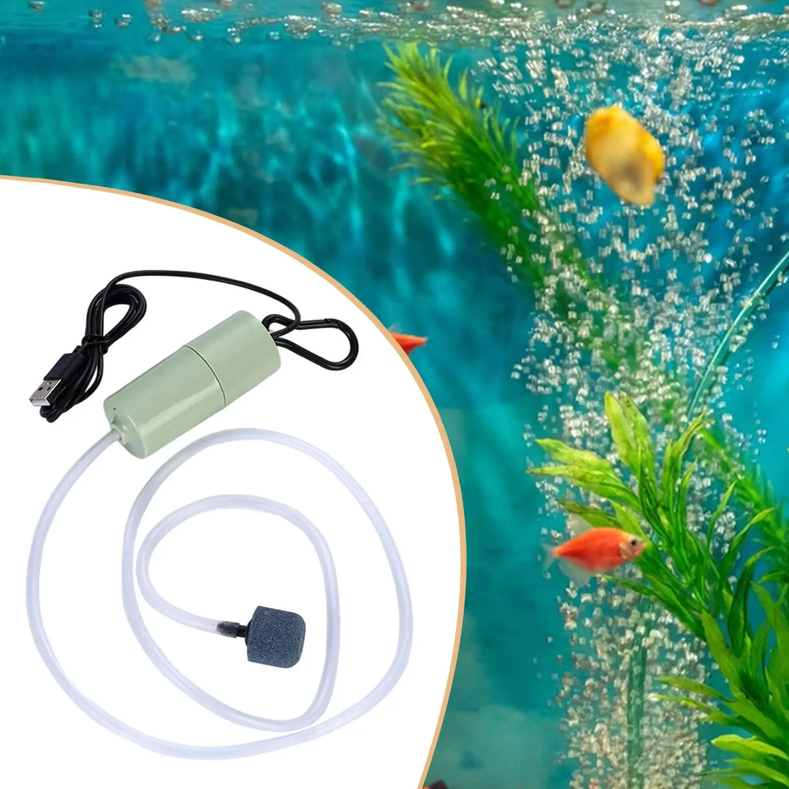 Фото Мини USB-насос для аквариума, бесшумный аэратор, комплект для насыщения воды кислородом, оборудование для аквариумов №4