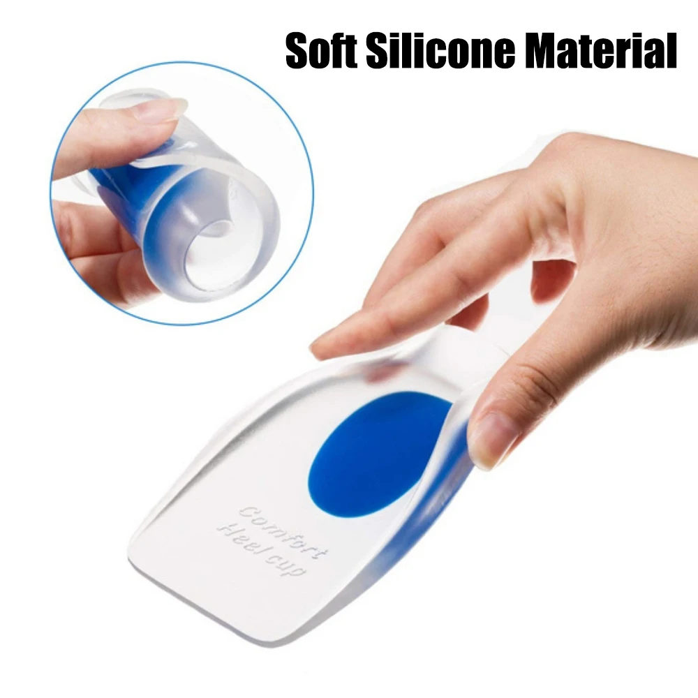 Soft Silicone Gel Insoles for Heel Spurs Pain Relief Foot Cushion Foot Massager Care Heel Cups Shoe Pads Height Increase Insoles images - 6