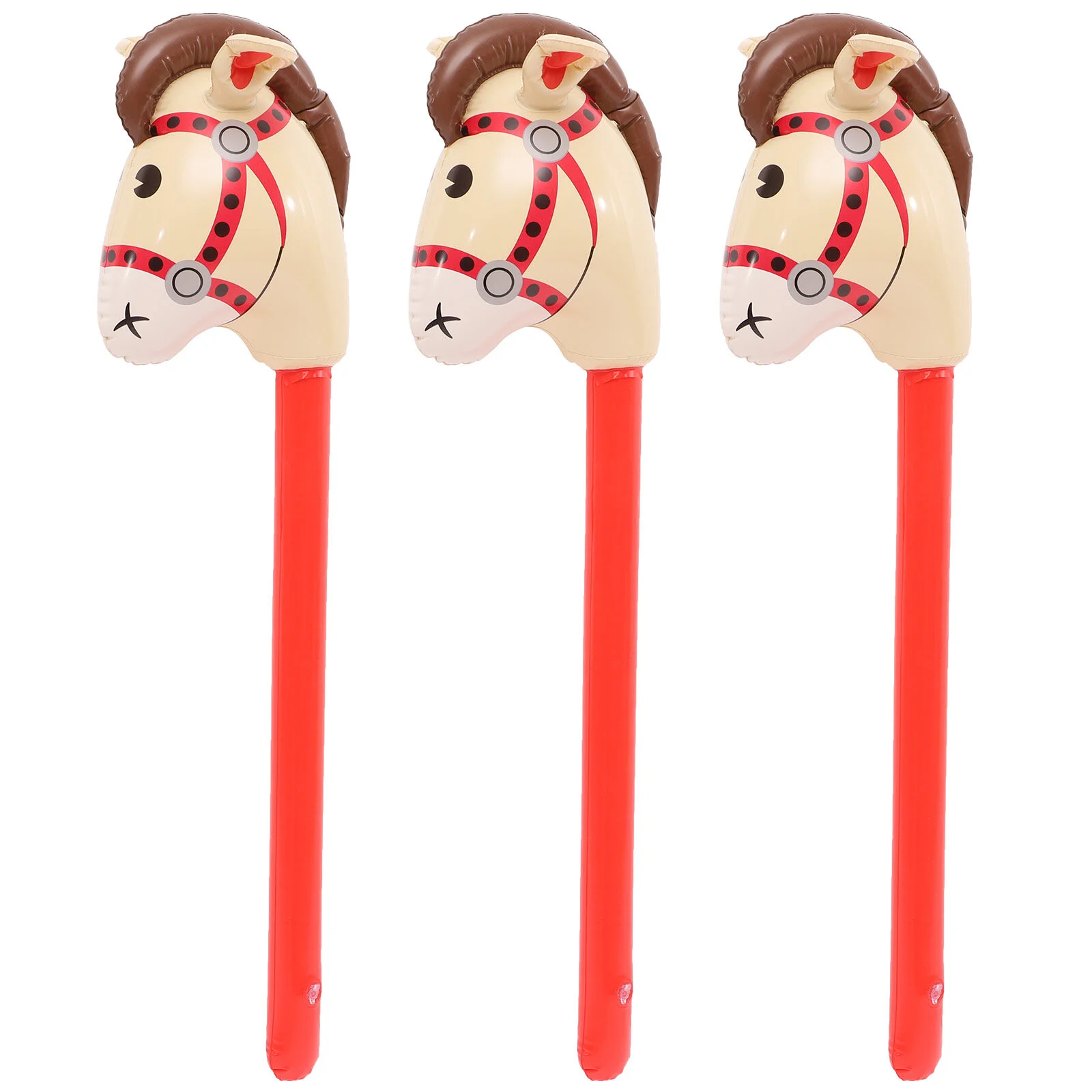 

3 Pcs Animal Stick Horse Theme Party Supplies Kids Inflatable Toy Toys Playset Cowboy Decorations Birthday Girls Children
