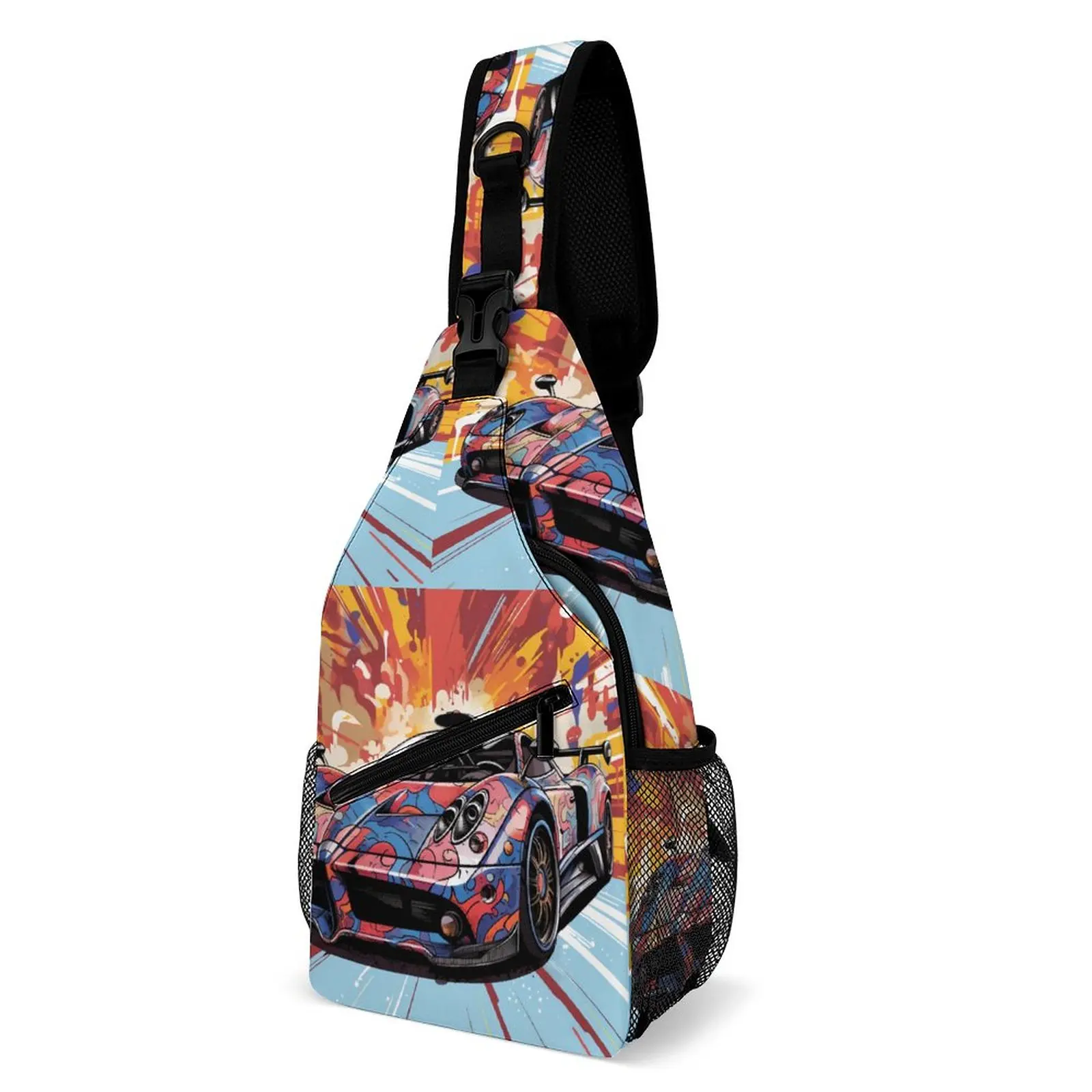 

Speed Sports Car Shoulder Bags Graffiti Various Styles Running Chest Bag Men Trekking Design Sling Bag Vintage Phone Small Bags