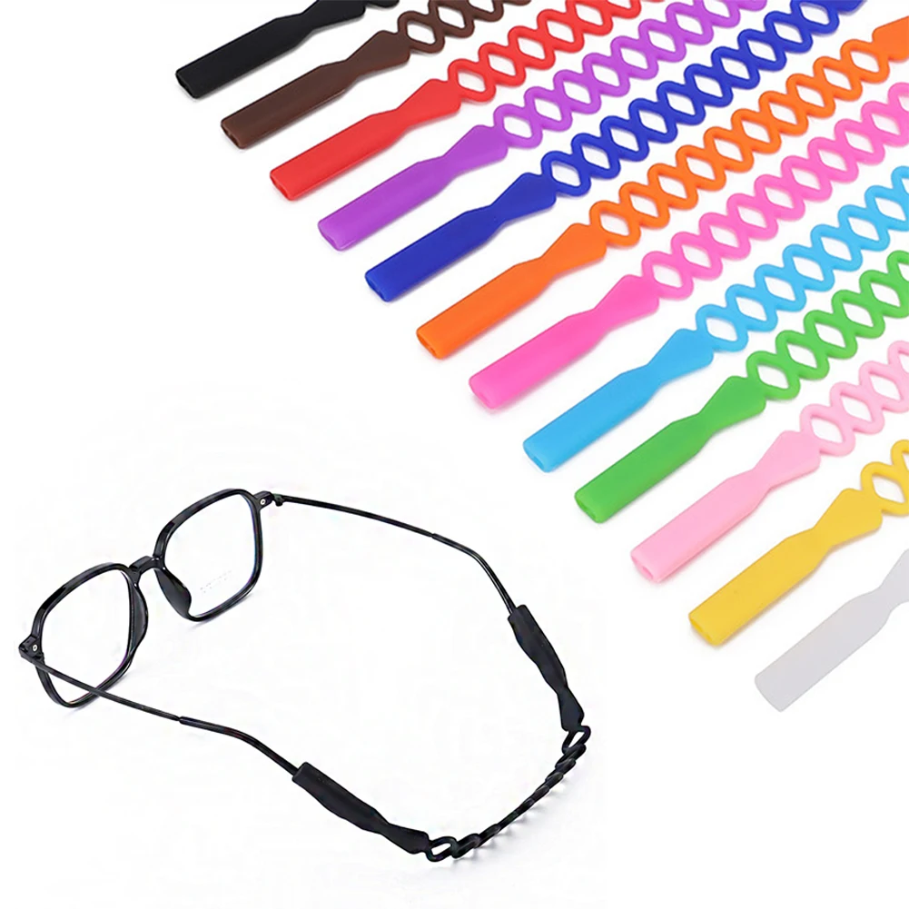 

1 PC Color Elastic Silicone Eyeglasses Straps Sunglasses Chain Sports Anti-Slip String Glasses Ropes Band Cord Holder