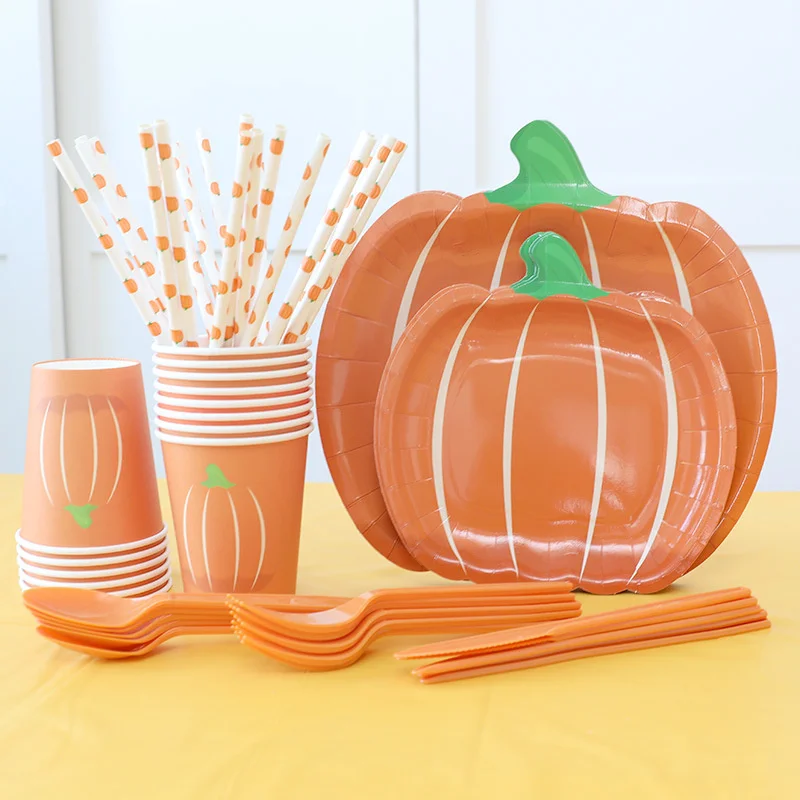 Thanksgiving Decoration Orange Table Cloth Halloween Dinnerw