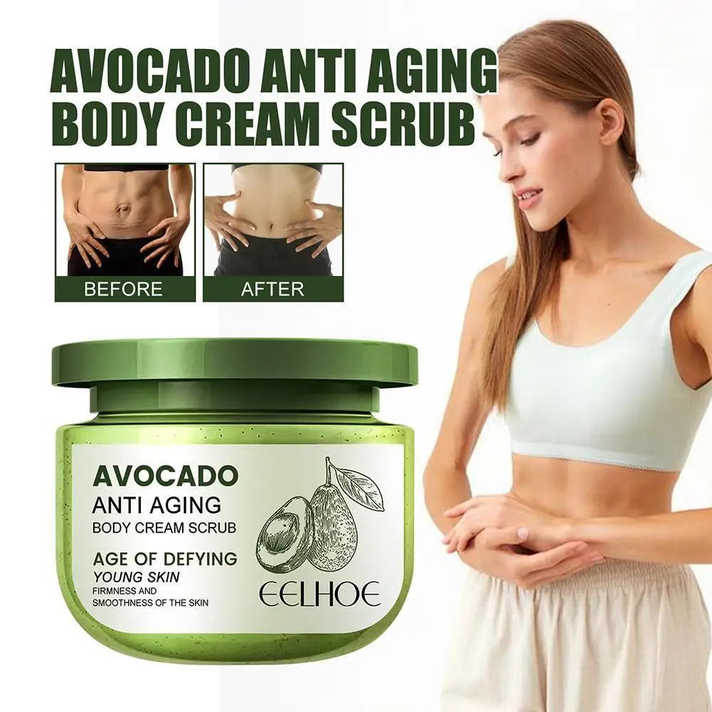 

250g Avocado Exfoliating Scrub Cleansing Pore Keratin Tighten Brighten Skincare Repair Hydrating Moisturize Product H3J2