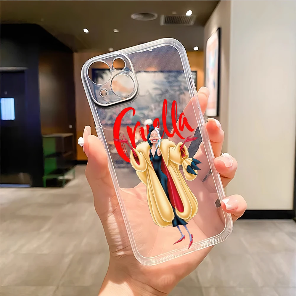 MINISO Villains C-Cruella De Vil 101 прозрачный мягкий корпус для iPhone Plus 11 13 12 14 15 16 Pro XS Max