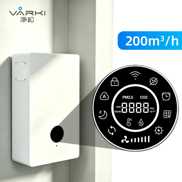 Фото Настенный вентилятор Varki Smart для подачи свежего воздуха, система циркуляции и вентиляции воздуха в помещении с 99,9% степенью очистки HEPA №1