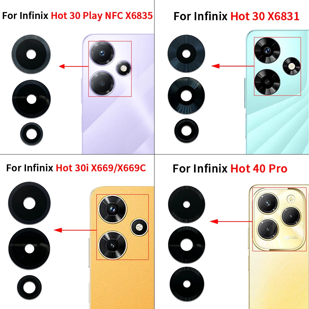 НОВАЯ стеклянная крышка объектива задней камеры с клеем для Infinix Hot 20 20S Play 30 5G 30i X669