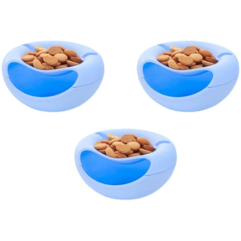 

Creative Bowl Double Layer Dry Fruit Containers Snacks Seeds Storage Box Garbage Holder Plate Dish Organizer with Phone Holde