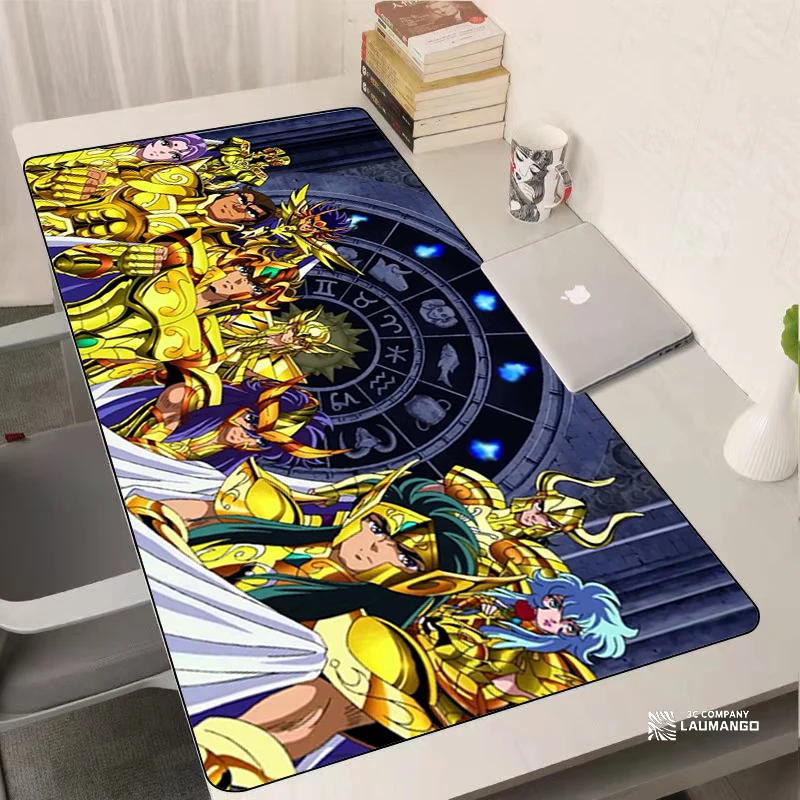 

Gaming Mouse Pad Saint Seiya Mousepad Pc Gamer Accessories Deskmat Computer 900 x 400 Mats Mouse Mat Keyboard Anime Mausepad Xxl