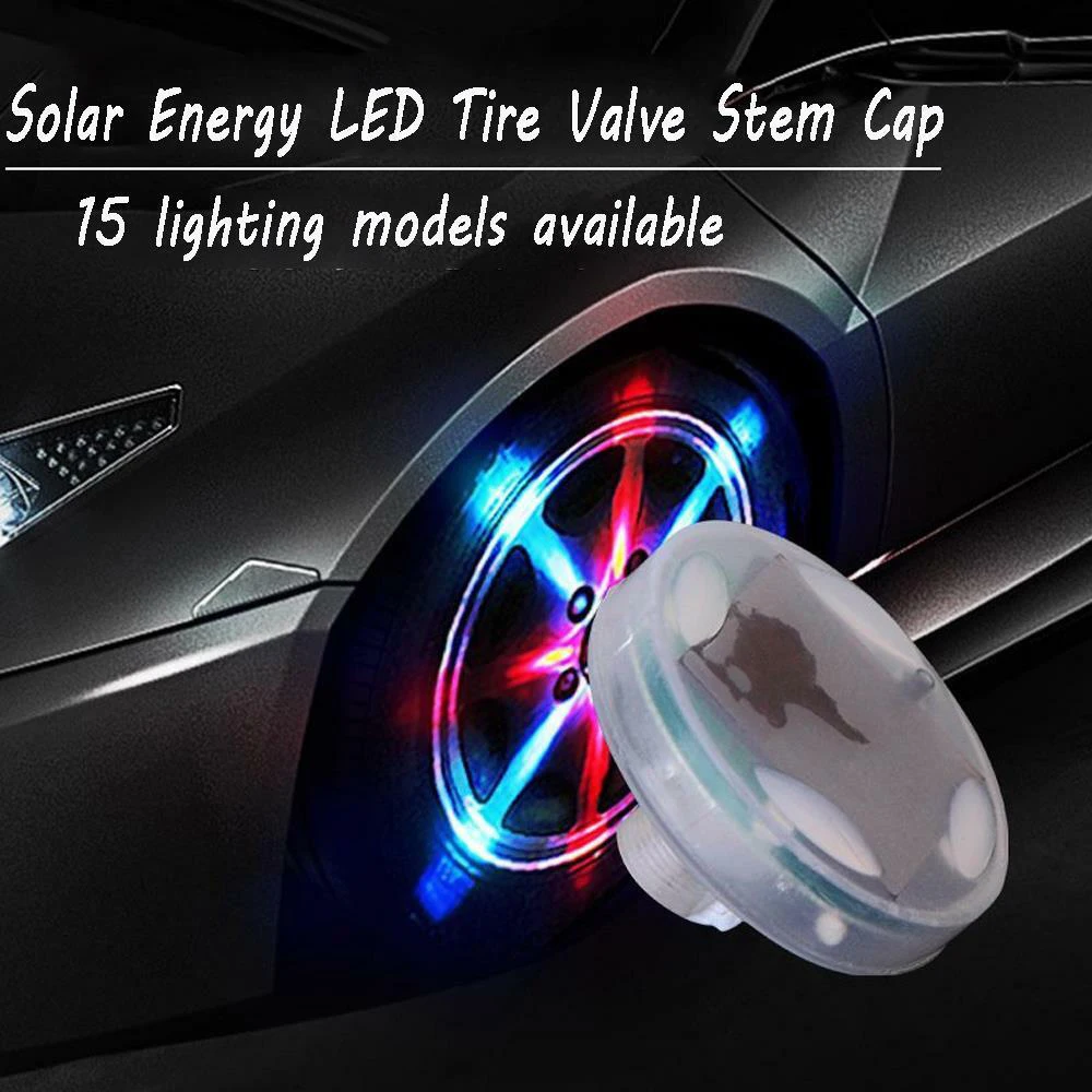 

4 Modes 12 LED RGB Car Auto Solar Energy Flash Wheel Tire Light Lamp Decor Car Wheel Light Hub Bulb Tire Tyre Valve Cap Lamp