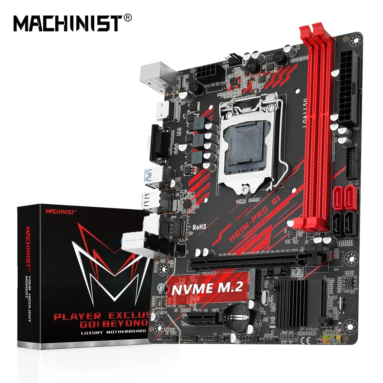 MACHINIST H81 Материнская плата LGA 1150 NVME M.2 Слот Поддержка i3 i5 i7/Xeon E3 V3 Процессор DDR3 RAM