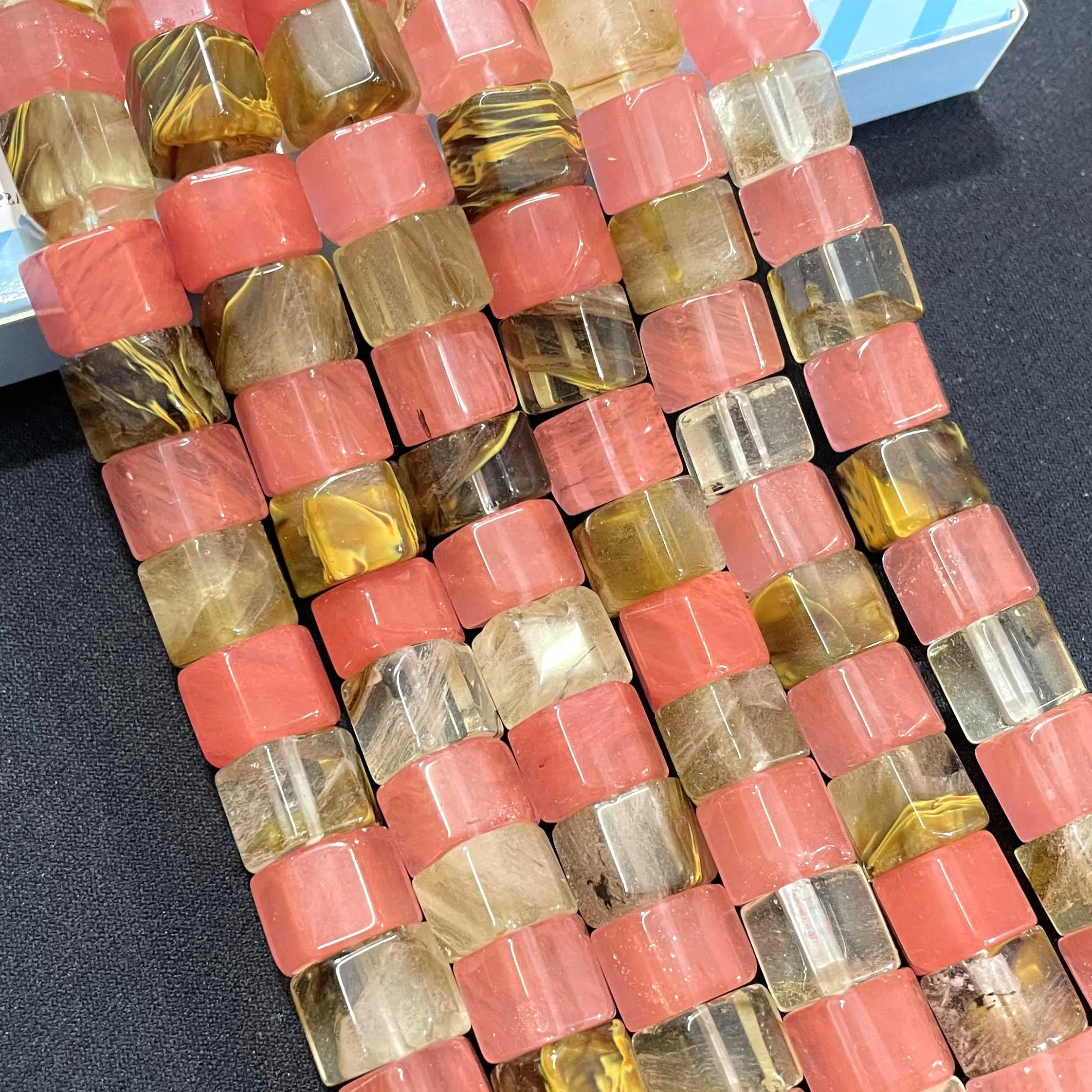 Натуральный камень 10*14 мм плоский цилиндр Агаты тигровый глаз розы кварцевые