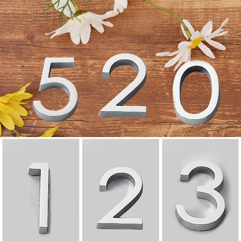 

3D Digital Signage Three-dimensional Electroplating Room Number Number 0-9, 1pc