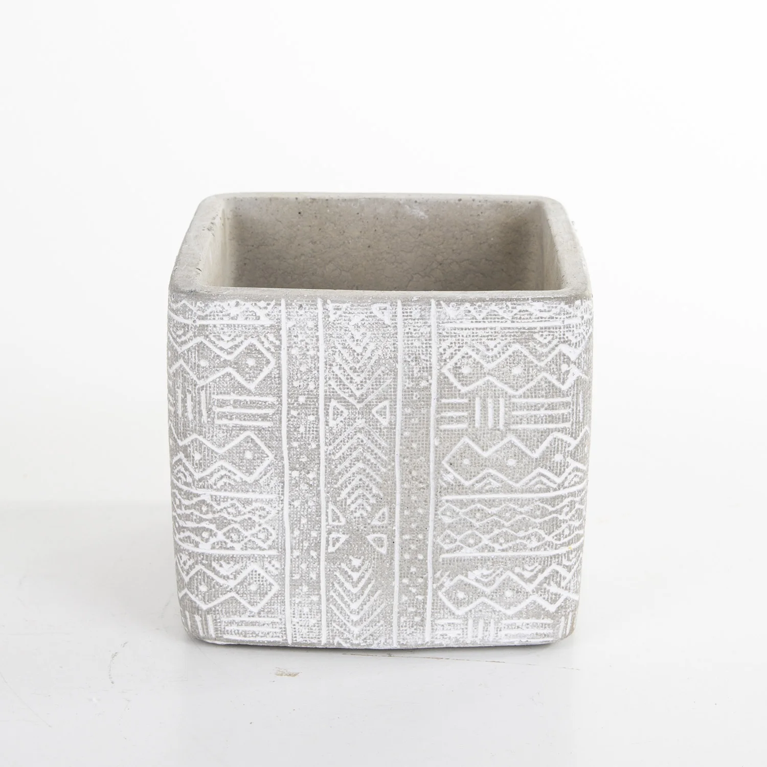 

White square concrete flower pot 13x11,5 Cm