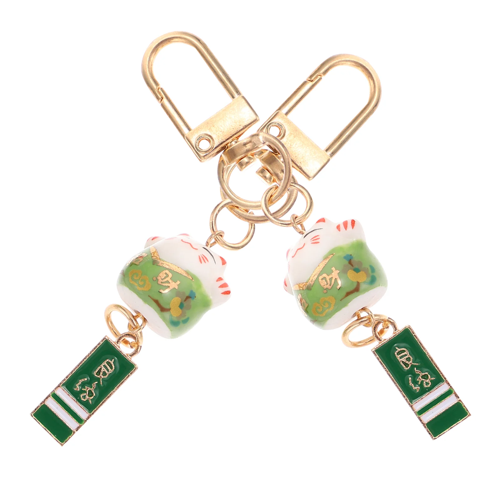 

2 Pcs Phone Pendants Ceramic Cat Bag Pendants DIY Phone Key Hanging Ornament