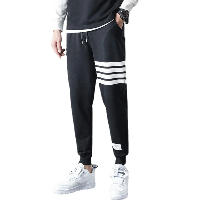 

Spring and Summer Cotton Four Bar Sports Casual Pants Couple Fashion Brand Loose Leggings Long Pants